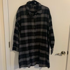 NWOT midi plaid button down duster / dress button down